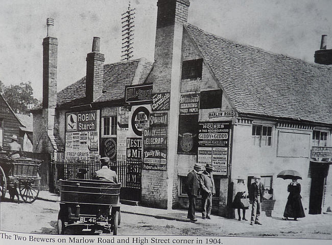 Greyhound, Marlow Road and High Street, Maidenhead - in 1904