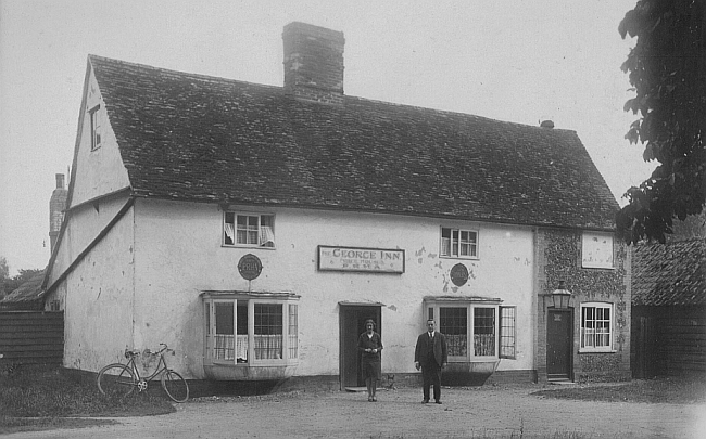 The George Inn, Babraham - circa 1918 with landlord Percy James Hunt