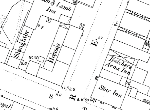 Star inn, Crosby street, Maryport streetplan in 1866