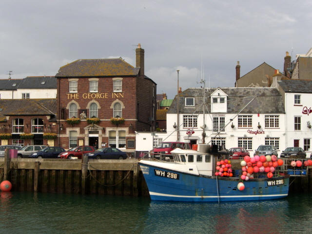 George Inn, Custom House Quay, Weymouth from the water - in February 2009