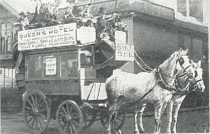 The first Bus Service from the Angel, Harwich to the Queens Hotel, Dovercourt