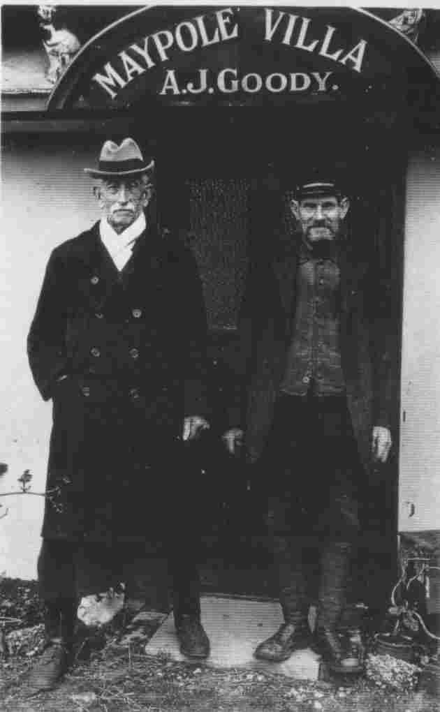 Arthur Joseph Goodey & Walter Lawrence, at Maypole Villa. This is opposite the Maypole, and after Arthur's retirement