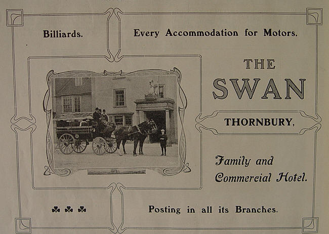 Swan Hotel, Thornbury - 1907 advertisement