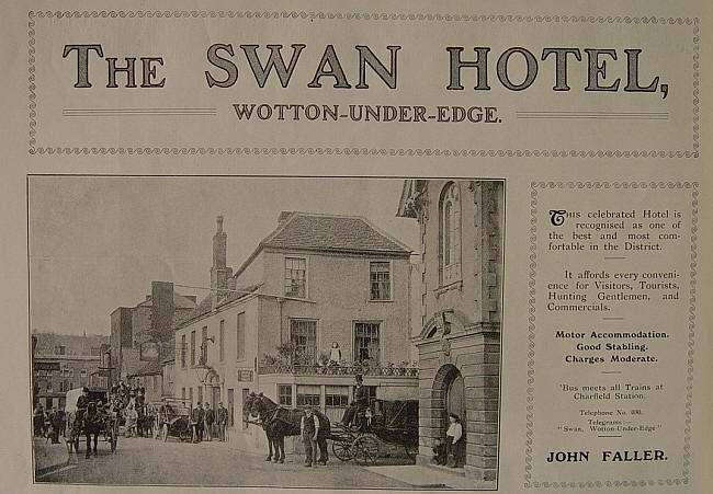 Swan Hotel, Wotton under Edge - 1907 advertisement