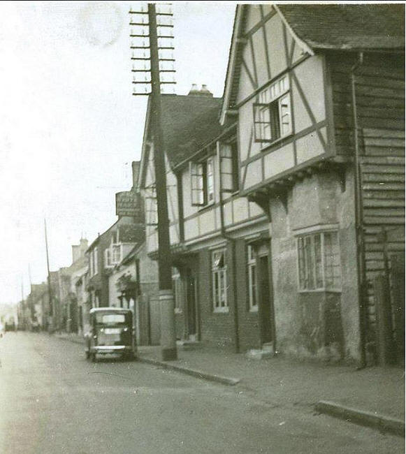 White Hart with former Cock in foreground, Buntingford