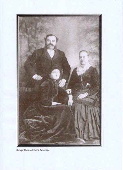 Photograph of George Cambridge, and Jane(known as Elvira) and their eldest daughter Rhoda Maria b. 1853. 