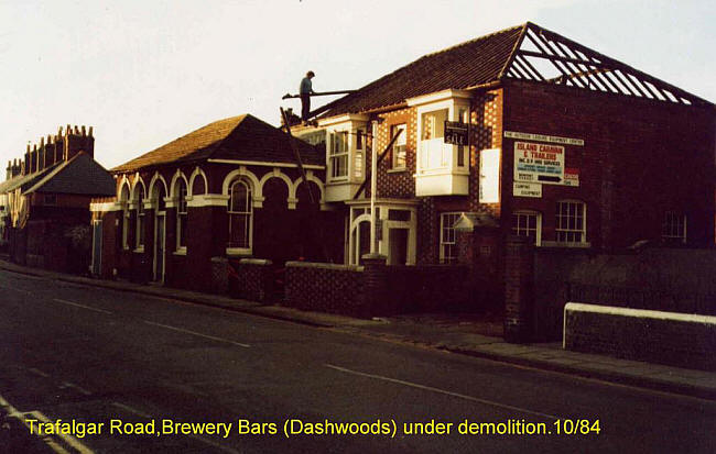 Carisbrooke Brewery Bar, 55 Trafalgar Road, Newport - in 1984 under demolition