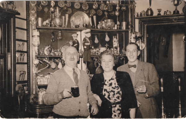 Harry Thomas Masters along with Eileen Amy Masters, and Ron Masters inside the  Bedford Hotel, St Johns Road, Ryde