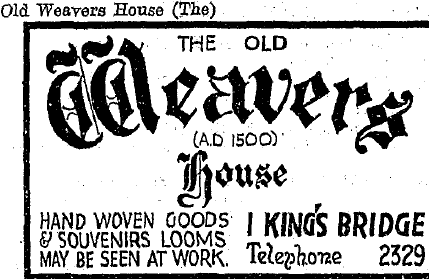 Old Weavers House, in 1938