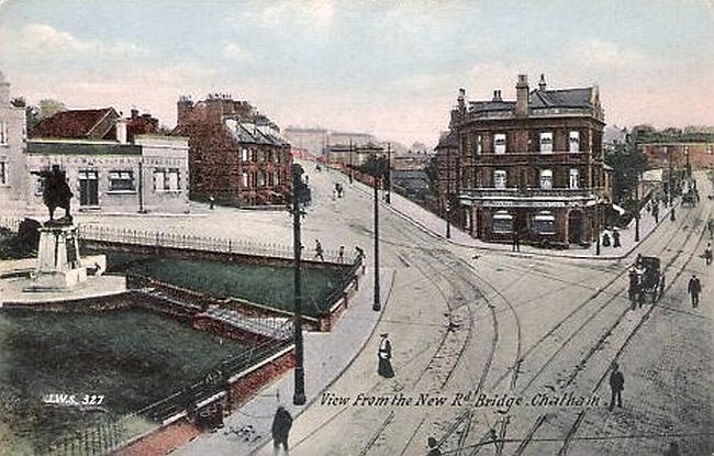 Alexandra Hotel, Railway Street, Chatham (View from the New Road Bridge - circa 1905