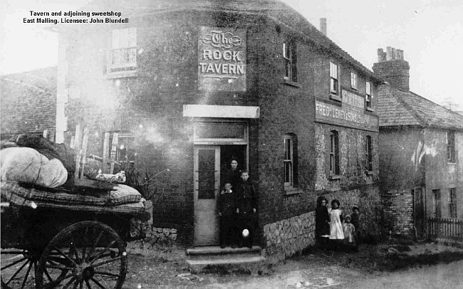 The Rock Tavern, East Malling and adjoining sweet shop - circa 1901