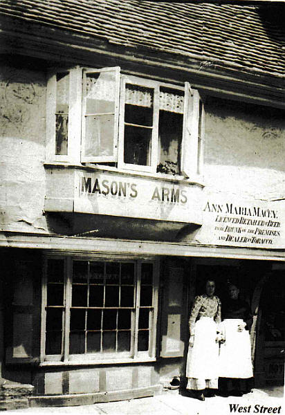 Masons Arms, West Street, Faversham - circa 1900 with landlady Ann Maria Macey