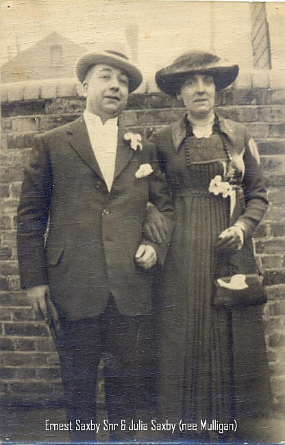 Ernest Saxby, senior and Julie Saxby (nee Mulligan).
