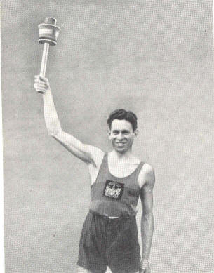 J F Allen, Gravesend was one of the relay runners who carried the Olympic Torch from the coast to Wembley - 1948