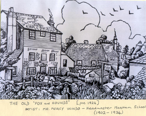 The Old "Fox & Hounds" [pre 1924] - Artist: Mr Perry Windo - headmaster Meopham School (1902 - 1934)