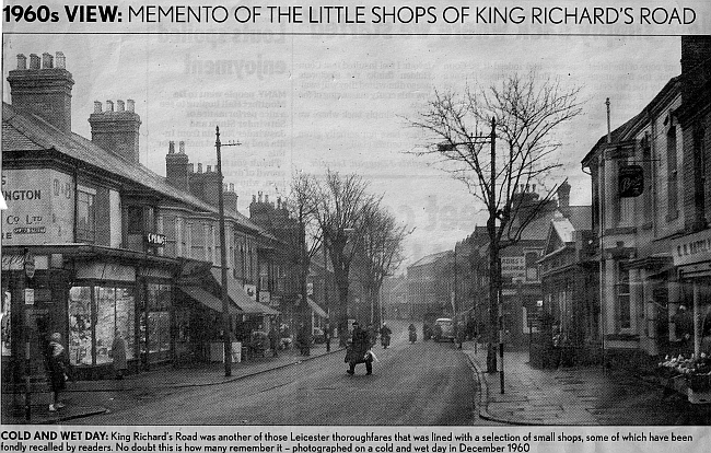 King Richards Road in the 1960s. with the Richmond Arms on the right hand side