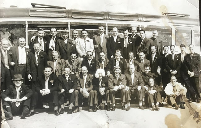 Angel & Crown, Roman Road - a mens outing in circa early 1950s