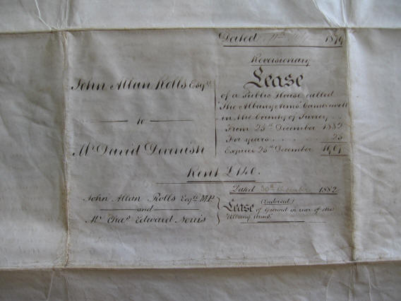 The Lease of 25 years - from 1882 to 1907, showing Charles Edward Norris as the rentee.
