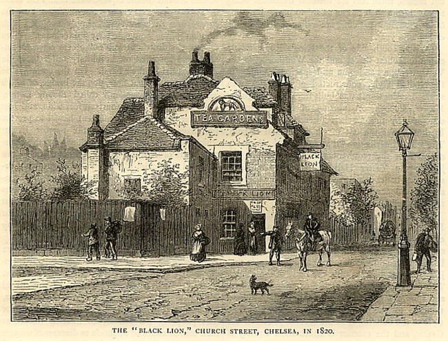 Black Lion, Church Street, Chelsea - in 1820