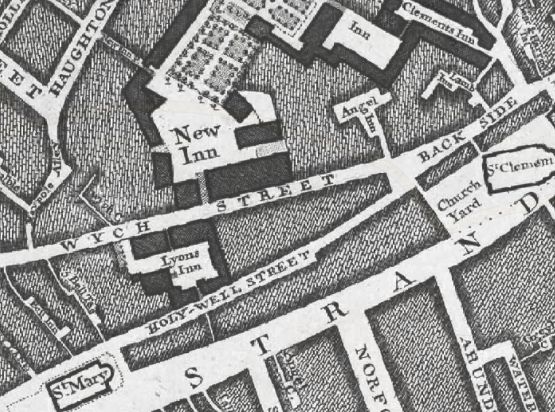 In John Rocques 1746 Map of London, it marks Bell Inn ; Bell Tap ; Angel Inn and Lamb Inn.