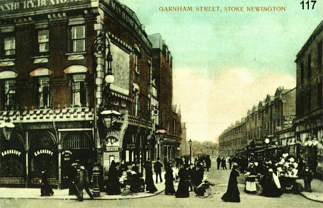 Garnham Street in 1900 showing the Jolly Butchers