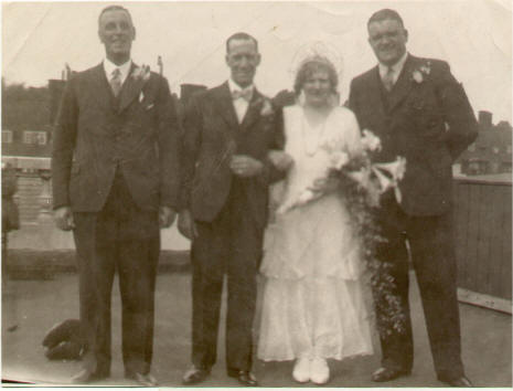 The wedding group is Walter's daughter Violet. On the right is Walter's son Alfred Thomas Groves