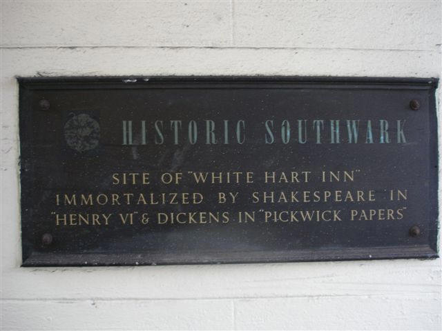 Historic Southwark - Site of White Hart Inn immortalized by Shakespeare in Henry VI & Dickens in Pickwick Papers - in February 2007