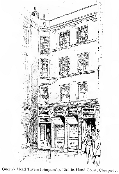 Queen's Head Tavern (Simpson's), Bird-in-Hand Court, Cheapside. 
