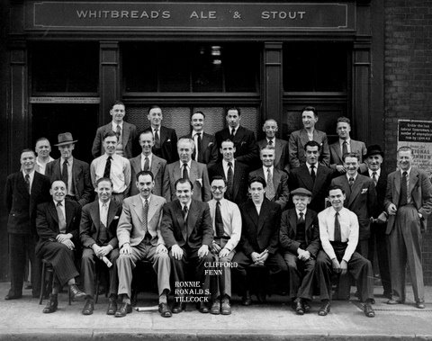 Two Brewers Group Photo - Ronnie Ronald S Tillcock and Clifford Fenn marked on the photograph. **