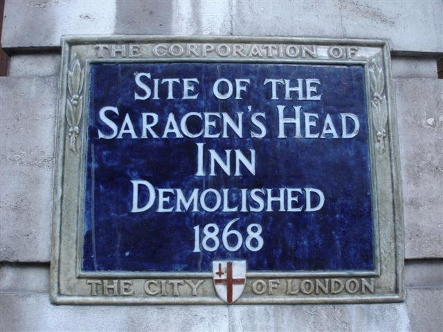 Saracens Head Memorial Plaque - in January 2007