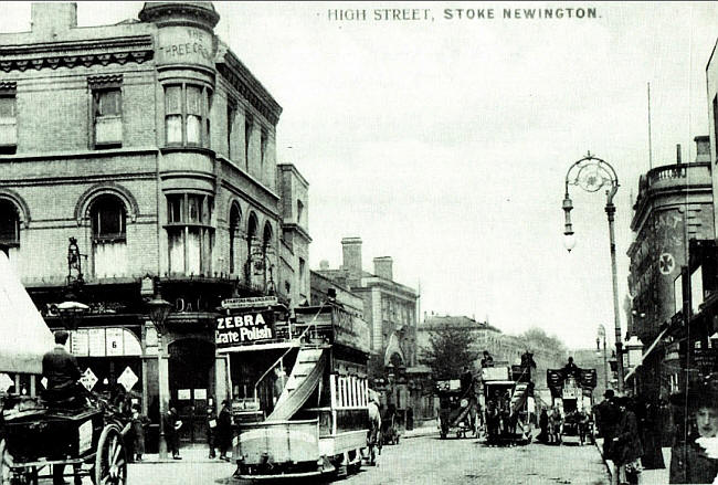 Three Crowns, 175 Stoke Newington High Street - with Trams
