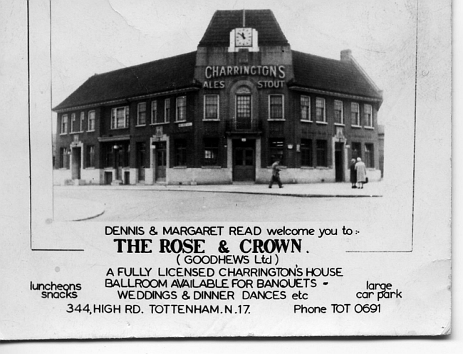 Rose & Crown (Goodhews Ltd), 344 High Road, Tottenham N17 - circa 1958/59
