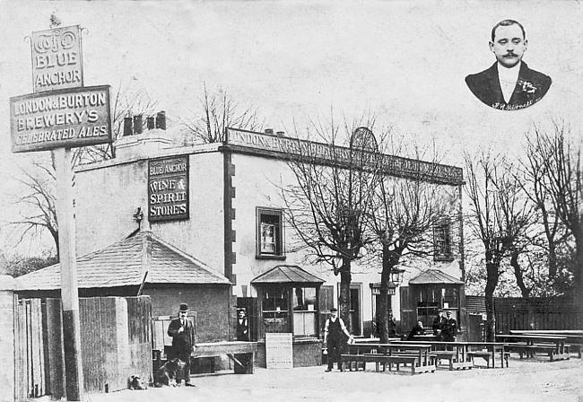 Blue Anchor, Angel Road, Edmonton - circa 1910 with landlord Herbert Ralph Garnett