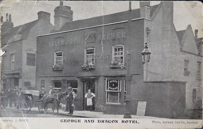 George and Dragon Hotel, High Street, Southall - early 1900s with proprietor J Dale