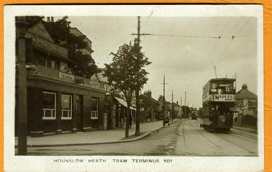 Hounslow Tram Terminus and Hussar in 1912