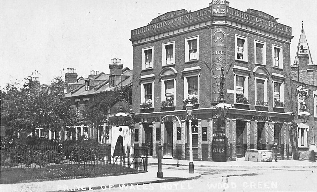 Prince of Wales, 1 Finsbury Road and Trinity road, Wood Green - circa 1910 with landlord C Dixon