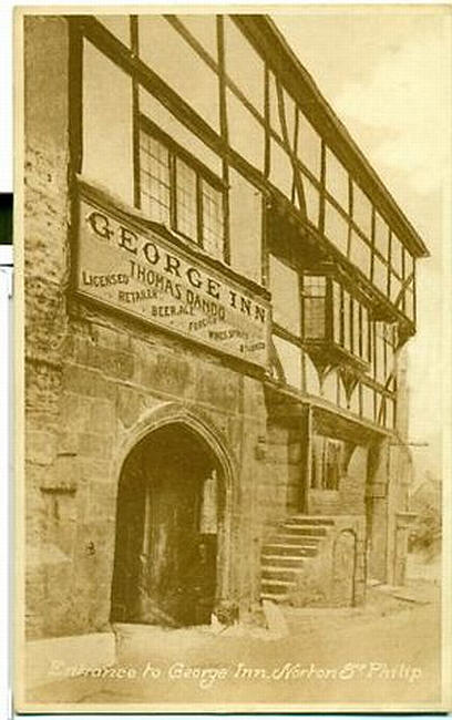 George Inn, Norton St Philip - Landlord Thomas Dando circa 1914