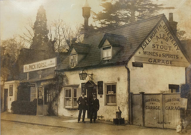 Pack Horse, Egham Hill, Egham - Licensee George Boddy on the left of picture
