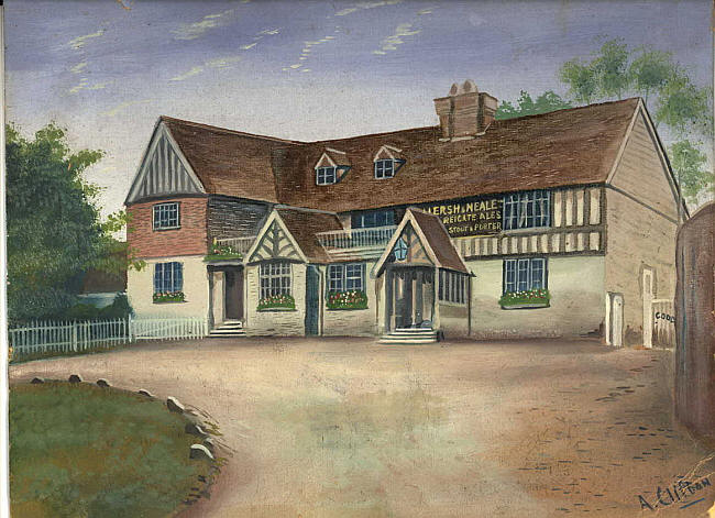 Queens Head, Nutfield, Surrey - painting by A Clifton