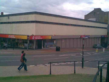 The Poundstretchers store on the site of the Castle Hotel - in July 2010