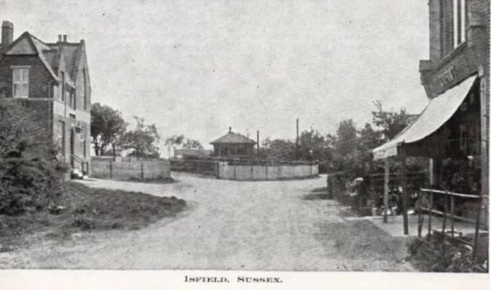 The Station Inn, Isfield in 1901, on the left.