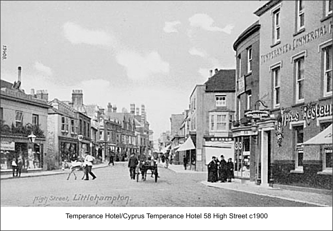 Cyprus Temperance Hotel, 58 High Street, Littlehampton - circa 1900