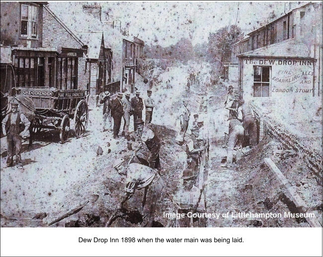 Dew Drop Inn, Wick Street, Wick, Littlehampton - in 1898 when the water main was being laid