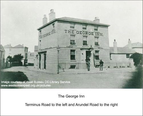 George Inn - Terminus Road to the left and Arundel Road to the right