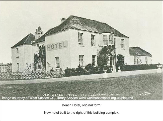 Old Beach Hotel, Littlehampton - in original form (New hotel built to the right of this building)