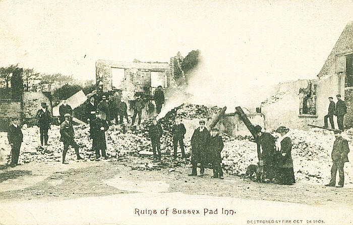 Sussex Pad, Lancing, Shoreham - destroyed by fire 26 October 1905