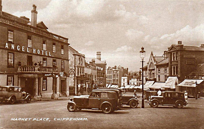 Angel Hotel, 8 Market place, Chippenham, Wiltshire - circa 1933