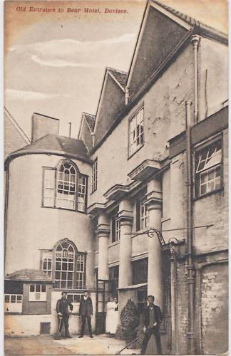 Bear Hotel, Market place, Devizes, Wiltshire - in the 1900s