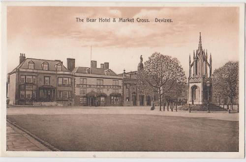 Bear Hotel & Market Cross, Devizes, Wiltshire - in the 1900s